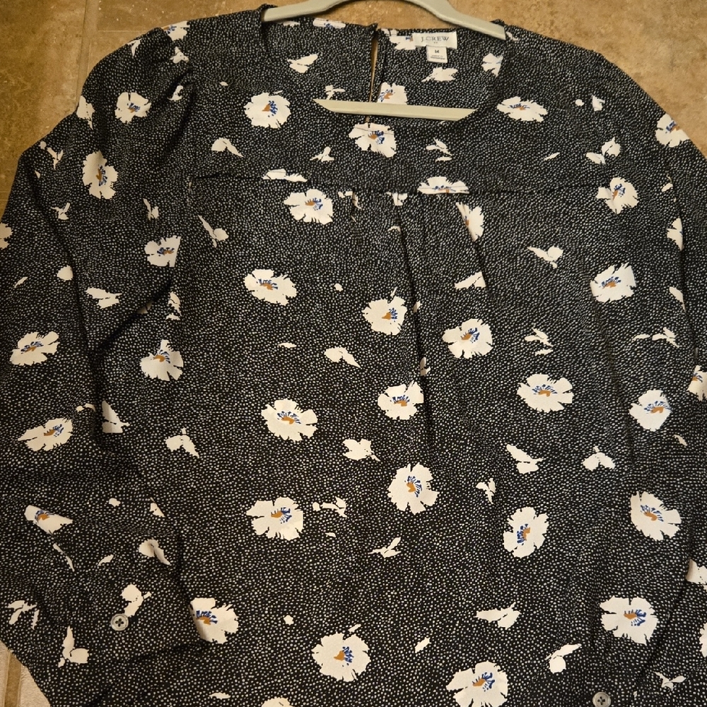 J. Crew Black and White Patterned Top